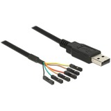 DeLOCK 1.8m USB2.0-A/TTL 6-p cable USB 1,8 m USB A Negro, Convertidor negro, 1,8 m, USB A, Negro