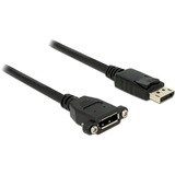 DeLOCK 1m M-F DisplayPort Negro, Cable negro, 1 m, DisplayPort, DisplayPort, Macho, Hembra, 3840 x 2160 Pixeles