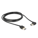 DeLOCK 1m USB 2.0 A m/m 90° cable USB USB A Negro negro, 1 m, USB A, USB A, USB 2.0, Macho/Macho, Negro