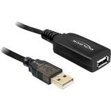 DeLOCK 20m USB 2.0 cable USB Negro, Cable alargador negro, 20 m, Macho/Hembra, Negro
