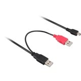 DeLOCK 2x USB2.0-A male / USB mini 5-pin cable USB 1 m USB A Mini-USB B Negro, Cable Y negro/Rojo, 1 m, USB A, Mini-USB B, Macho/Macho, Negro