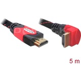 DeLOCK 5m HDMI cable HDMI HDMI tipo A (Estándar) Negro, Rojo negro, 5 m, HDMI tipo A (Estándar), HDMI tipo A (Estándar), 10,2 Gbit/s, Negro, Rojo