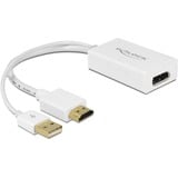 DeLOCK 62496 adaptador de cable de vídeo 0,245 m DisplayPort HDMI + USB Blanco blanco, 0,245 m, DisplayPort, HDMI + USB, Macho, Hembra, Oro