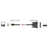 DeLOCK 62980 cable paralelo 1,8 m Negro negro, USB Type C, Paralelo, 1,8 m, Negro