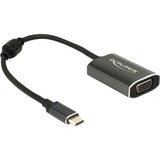 DeLOCK 62989 adaptador de cable de vídeo 0,2 m USB Tipo C VGA (D-Sub) Gris gris oscuro, 0,2 m, USB Tipo C, VGA (D-Sub), Macho, Hembra, Derecho