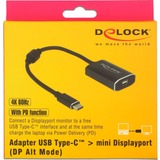 DeLOCK 62990 adaptador de cable de vídeo 0,2 m USB Tipo C Mini DisplayPort Gris gris oscuro, 0,2 m, USB Tipo C, Mini DisplayPort, Macho, Hembra, Derecho
