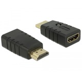 DeLOCK 63320 cambiador de género para cable 1 x HDMI-A 19 pin Negro, Adaptador negro, 1 x HDMI-A 19 pin, 1 x HDMI-A 19 pin, Negro