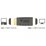 DeLOCK 63320 cambiador de género para cable 1 x HDMI-A 19 pin Negro, Adaptador negro, 1 x HDMI-A 19 pin, 1 x HDMI-A 19 pin, Negro