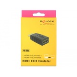 DeLOCK 63320 cambiador de género para cable 1 x HDMI-A 19 pin Negro, Adaptador negro, 1 x HDMI-A 19 pin, 1 x HDMI-A 19 pin, Negro