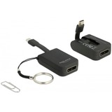 DeLOCK 63940 adaptador de cable de vídeo 0,03 m USB Tipo C DisplayPort Negro negro, 0,03 m, USB Tipo C, DisplayPort, Macho, Hembra, Derecho