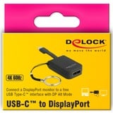 DeLOCK 63940 adaptador de cable de vídeo 0,03 m USB Tipo C DisplayPort Negro negro, 0,03 m, USB Tipo C, DisplayPort, Macho, Hembra, Derecho