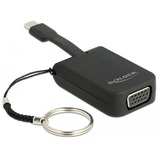 DeLOCK 63941 adaptador de cable de vídeo 0,03 m USB Tipo C VGA (D-Sub) Negro negro, 0,03 m, USB Tipo C, VGA (D-Sub), Macho, Hembra, Derecho