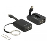 DeLOCK 63941 adaptador de cable de vídeo 0,03 m USB Tipo C VGA (D-Sub) Negro negro, 0,03 m, USB Tipo C, VGA (D-Sub), Macho, Hembra, Derecho