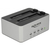 DeLOCK 63991 base de conexión para disco duro USB 3.2 Gen 1 (3.1 Gen 1) Type-B Negro, Gris, Estación de acoplamiento plateado/Negro, Unidad de disco duro, SSD, Serial ATA III, 2.5,3.5", USB 3.2 Gen 1 (3.1 Gen 1) Type-B, 5 Gbit/s, Negro, Gris