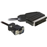 DeLOCK 65028 adaptador de cable de vídeo 2 m SCART (21-pin) VGA (D-Sub) Negro negro, 2 m, SCART (21-pin), VGA (D-Sub), Níquel, Negro, Macho/Macho