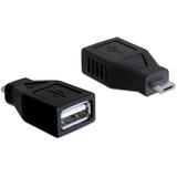 DeLOCK 65296 cambiador de género para cable USB 2.0-A USB micro B Negro, Adaptador negro, USB 2.0-A, USB micro B, Negro