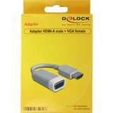 DeLOCK 65469 adaptador de cable de vídeo VGA (D-Sub) HDMI tipo A (Estándar) Blanco gris, VGA (D-Sub), HDMI tipo A (Estándar), Macho, Hembra, Blanco