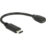 DeLOCK 65578 cable USB 0,15 m USB 2.0 USB C Micro-USB B Negro, Adaptador negro, 0,15 m, USB C, Micro-USB B, USB 2.0, Macho/Hembra, Negro