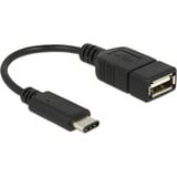 DeLOCK 65579 cable USB 0,15 m USB 2.0 USB C USB A Negro, Adaptador negro, 0,15 m, USB C, USB A, USB 2.0, Macho/Hembra, Negro