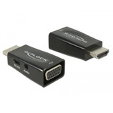 DeLOCK 65901 cambiador de género para cable HDMI A VGA & 3.5 mm Audio Negro, Adaptador negro, HDMI A, VGA & 3.5 mm Audio, Negro