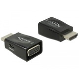 DeLOCK 65902 cambiador de género para cable HDMI A VGA Negro, Adaptador negro, HDMI A, VGA, Negro