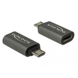 DeLOCK 65927 cambiador de género para cable USB 2.0 Micro-B USB Tipo C Antracita, Adaptador antracita, USB 2.0 Micro-B, USB Tipo C, Antracita