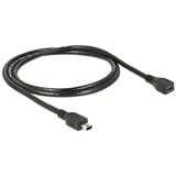 DeLOCK 82667 cable USB 1 m Negro, Cable alargador negro, 1 m, Macho/Hembra, 480 Mbit/s, Negro