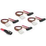 DeLOCK 83146 cable Serial Attached SCSI (SAS) 1 m Negro, Rojo, Blanco, Adaptador rojo/Negro, 1 m, mini SAS 36-pin, 4x SAS 29pin (SFF 8087 > 4x SFF 8482 + 5.25), Macho/Macho, Negro, Rojo, Blanco