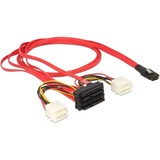 DeLOCK 83146 cable Serial Attached SCSI (SAS) 1 m Negro, Rojo, Blanco, Adaptador rojo/Negro, 1 m, mini SAS 36-pin, 4x SAS 29pin (SFF 8087 > 4x SFF 8482 + 5.25), Macho/Macho, Negro, Rojo, Blanco