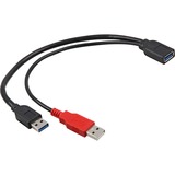 DeLOCK 83176 cable USB 0,3 m USB 3.2 Gen 1 (3.1 Gen 1) USB A 2 x USB A negro/Rojo, 0,3 m, USB A, 2 x USB A, USB 3.2 Gen 1 (3.1 Gen 1), Macho/Hembra, 5000 Mbit/s