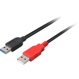 DeLOCK 83176 cable USB 0,3 m USB 3.2 Gen 1 (3.1 Gen 1) USB A 2 x USB A negro/Rojo, 0,3 m, USB A, 2 x USB A, USB 3.2 Gen 1 (3.1 Gen 1), Macho/Hembra, 5000 Mbit/s