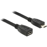 DeLOCK 83248 cable USB 1 m USB 2.0 Micro-USB B Negro, Cable alargador negro, 1 m, Micro-USB B, Micro-USB B, USB 2.0, Macho/Hembra, Negro