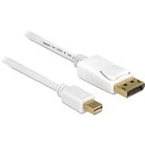 DeLOCK 83482 cable DisplayPort 2 m Mini DisplayPort Blanco, Adaptador blanco, 2 m, Mini DisplayPort, DisplayPort, Macho, Macho, 3840 x 2160 Pixeles