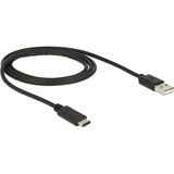 DeLOCK 83600 cable USB 1 m USB 2.0 USB C USB A Negro negro, 1 m, USB C, USB A, USB 2.0, Macho/Macho, Negro