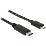 DeLOCK 83602 cable USB 1 m USB 2.0 USB C Micro-USB B Negro negro, 1 m, USB C, Micro-USB B, USB 2.0, Macho/Macho, Negro