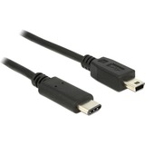 DeLOCK 83603 cable USB 1 m USB 2.0 USB C Mini-USB B Negro negro, 1 m, USB C, Mini-USB B, USB 2.0, Macho/Macho, Negro