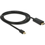 DeLOCK 83699 adaptador de cable de vídeo 2 m Mini DisplayPort HDMI Negro negro, 2 m, Mini DisplayPort, HDMI, Macho, Macho, Oro
