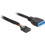 DeLOCK 83776 cable USB 0,45 m Negro, Adaptador negro, 0,45 m, Negro