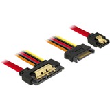 DeLOCK 85228 cable de SATA 0,3 m SATA 7-pin SATA 22-pin Negro, Adaptador negro/Rojo, 0,3 m, SATA III, SATA 7-pin, SATA 22-pin, Hembra/Hembra, Negro