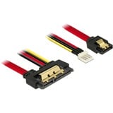 DeLOCK 85232 cable de SATA 0,3 m SATA 7-pin + Molex (4-pin) SATA 22-pin Negro, Adaptador negro/Rojo, 0,3 m, SATA III, SATA 7-pin + Molex (4-pin), SATA 22-pin, Hembra/Hembra, Negro