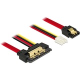 DeLOCK 85234 cable de SATA 0,3 m SATA 7-pin + Molex (4-pin) SATA 22-pin Negro, Adaptador negro/Rojo, 0,3 m, SATA III, SATA 7-pin + Molex (4-pin), SATA 22-pin, Hembra/Hembra, Negro