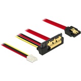DeLOCK 85235 cable de SATA 0,3 m SATA 7-pin + Molex (4-pin) SATA 22-pin Negro, Adaptador negro/Rojo, 0,3 m, SATA III, SATA 7-pin + Molex (4-pin), SATA 22-pin, Hembra/Hembra, Negro