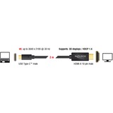 DeLOCK 85259 adaptador de cable de vídeo 2 m USB Tipo C HDMI Negro negro, 2 m, USB Tipo C, HDMI, Macho, Macho, Oro