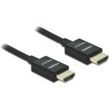 DeLOCK 85383 cable HDMI 0,5 m HDMI tipo A (Estándar) Negro negro, 0,5 m, HDMI tipo A (Estándar), HDMI tipo A (Estándar), 3D, 48 Gbit/s, Negro