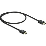 DeLOCK 85383 cable HDMI 0,5 m HDMI tipo A (Estándar) Negro negro, 0,5 m, HDMI tipo A (Estándar), HDMI tipo A (Estándar), 3D, 48 Gbit/s, Negro