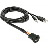 DeLOCK 85718 cable USB 1,5 m USB A Negro, Cable alargador negro, 1,5 m, USB A, USB A, Negro