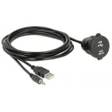 DeLOCK 85719 cable USB 2 m USB A Negro negro, 2 m, USB A, USB A, Negro