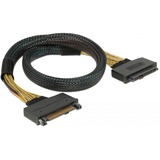 DeLOCK 85738 cable Serial Attached SCSI (SAS) 0,5 m 4 Gbit/s Negro, Cable alargador negro, 0,5 m, SFF-8639, SFF-8639, Derecho, Derecho, Macho/Hembra
