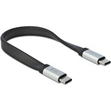 DeLOCK 85926 cable USB 0,22 m USB 3.2 Gen 2 (3.1 Gen 2) USB C Negro, Plata negro/Plateado, 0,22 m, USB C, USB C, USB 3.2 Gen 2 (3.1 Gen 2), 10000 Mbit/s, Negro, Plata