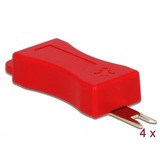 DeLOCK 86412 bloqueador de puerto RJ-45 Rojo 4 pieza(s), Kit de herramientas rojo, RJ-45, Rojo, 4 pieza(s), Bolsa de plástico, 23 mm, 80,5 mm